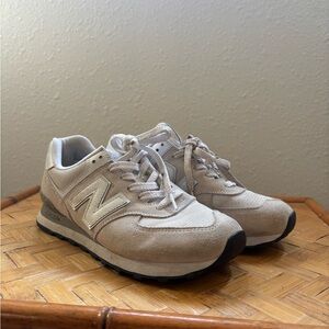 New Balance Light Tan Lace-Up Sneakers